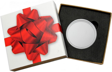 SilverTowne Natural Kraft Paper Gift Box with Red Bow Box Sleeve